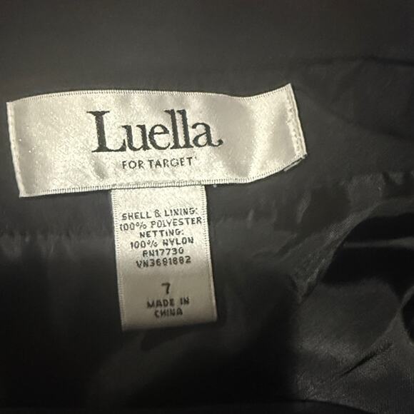 Y2K Luella For Target Black Mini Skirt Zippered Crinoline Sz 7 Whimsigoth Punk - Picture 5 of 6